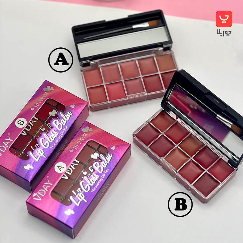 پالت رژلب 10 رنگ ویدی Vday Lip Glass Balm